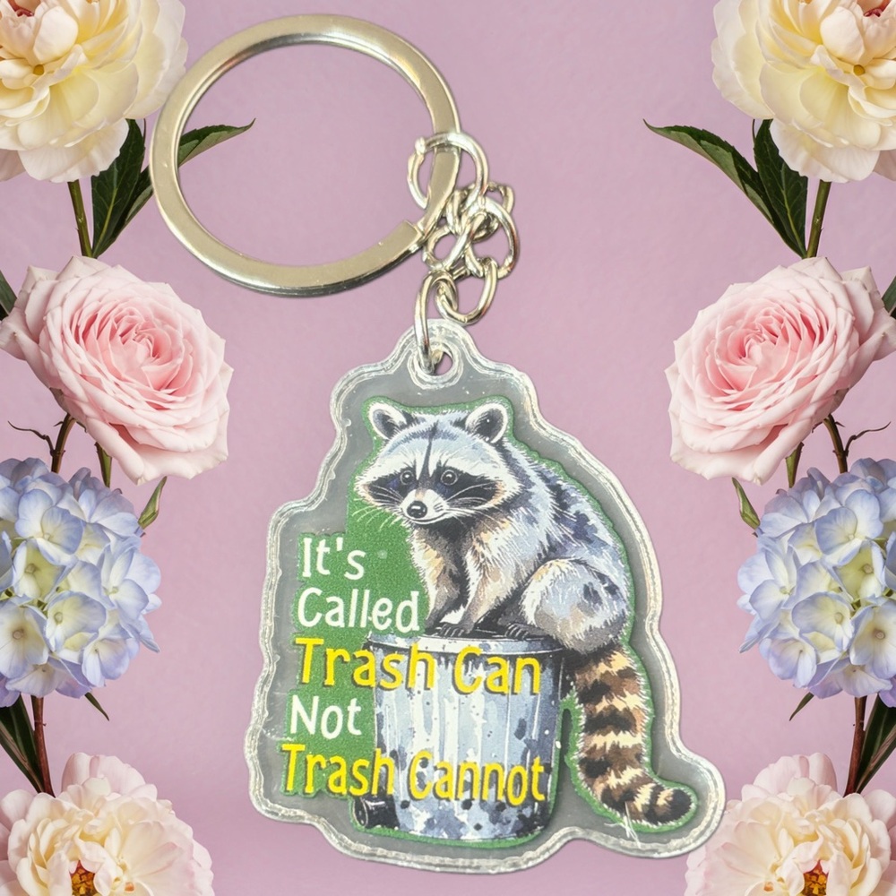 🔥RACCOON EMOTIONAL SUPPORT KEYCHAIN (TRASH CAN-style 1)